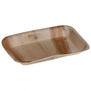 Tallerken/Fad Palmeblad Bionedbrydelig Rektangulr 24x16x2,5cm 25 stk 