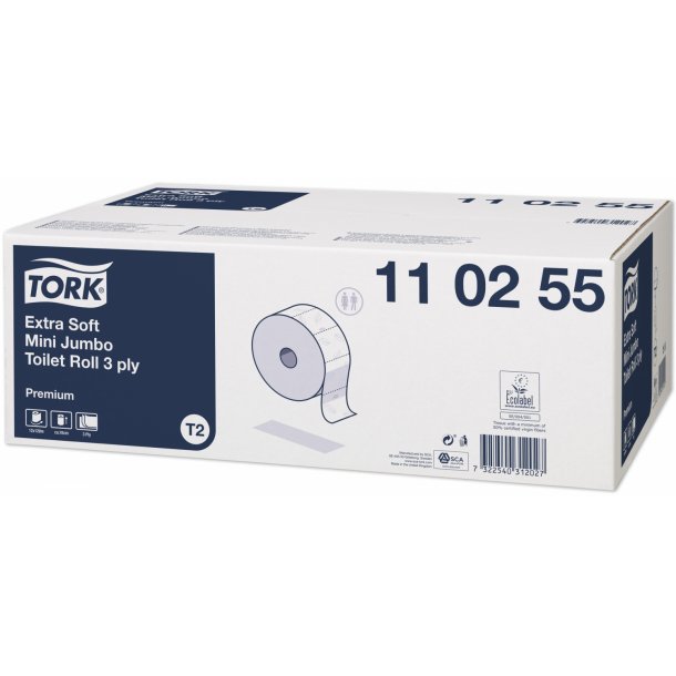 Tork Ekstra Soft Mini Jumbo Hvid T2, 12 rl