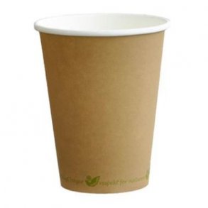 Kaffebger Med Grn Tekst Bionedbrydelig PAP/PLA 25 cl 80 mm 50 stk