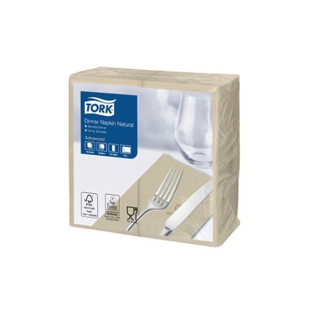 Tork Serviet Natur 2-lags 1/8-fold 39x39cm 150 stk