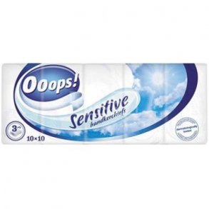 Ooops Lommet�rkl�de 3-lags Hvid 10 pakker � 10 stk 