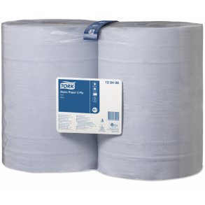 Tork Aftrringsrulle Industri Tork Basic W1 2-lag 26.3cm B36.9xL340m Genbrug Bl