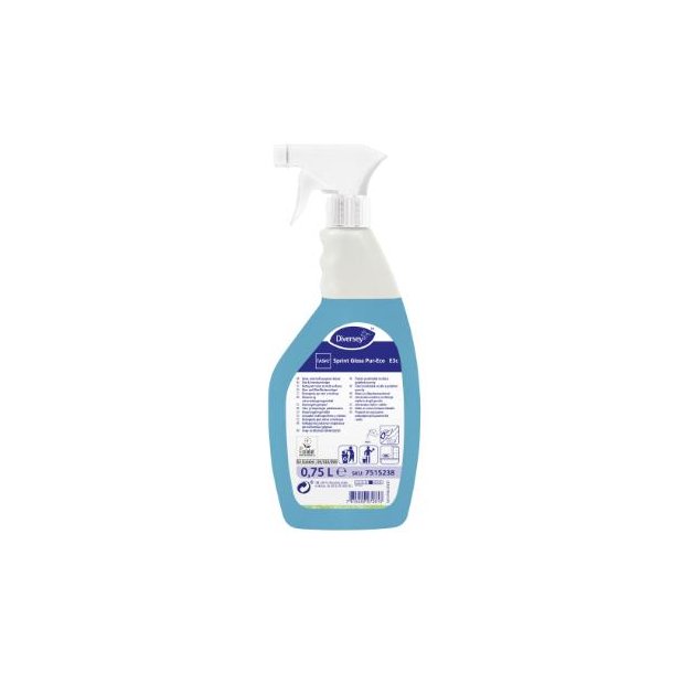 Diversey Glasrens Taski Sprint Glass Pur-Eco E3c 750ml Ecolabel med Farve/Parfume Bl�