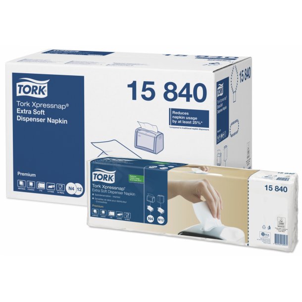 Tork Xpressnap Premium Extra Soft Serviet Hvid N4 8 pk/4000 stk