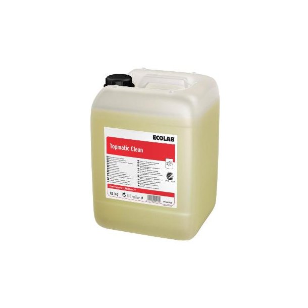 Ecolab Maskinopvask Anlg Flydende Topmatic Clean 12kg Svanemrket u. Klor Bldt/middel