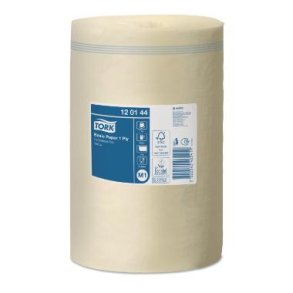 Tork H�ndkl�derulle Basic Mini M1 1-Lag �14xB20.5cmxL115m U/Hylse Gul Genbrug (11 ruller/karton)