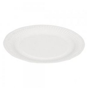 Paptallerken Coated 18 cm 100 stk