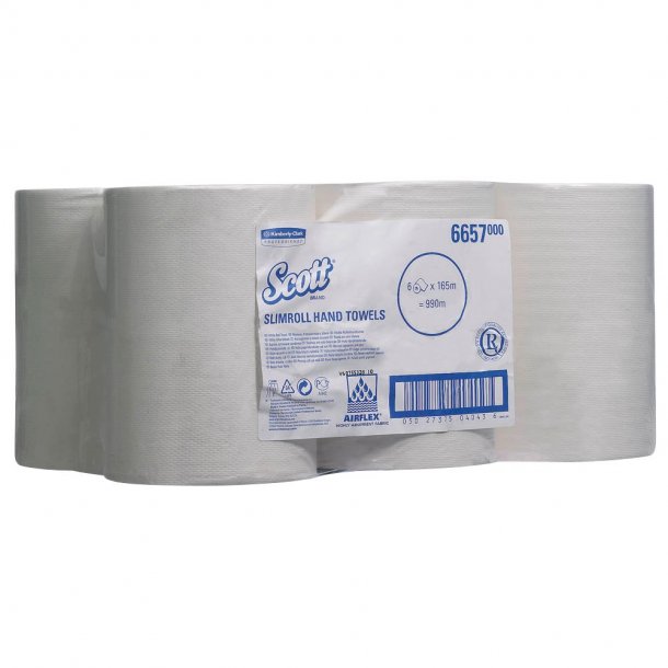 Kimberly Clark Slimroll Airflex Aftrringsrulle 1-lag 165 mtr